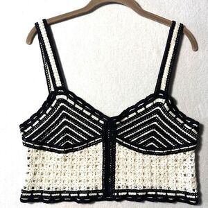 Jason Wu Sz 8 Crochet Cropped Top Boho Hippie Tank Festival